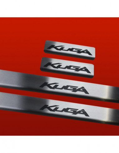 FORD KUGA MK2 Door sills kick plates   Stainless Steel 304 Mat Finish Black Inscriptions