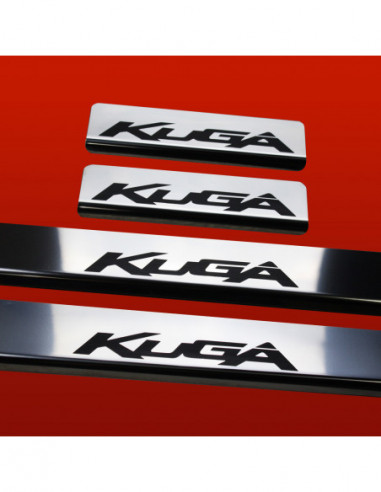 FORD KUGA MK2 Plaques de seuil de porte   Acier inoxydable 304 Finition miroir Inscriptions en noir