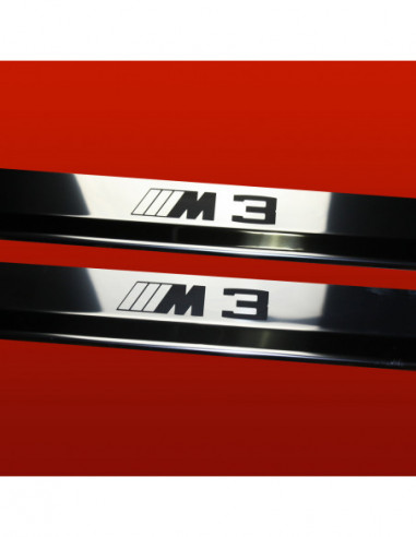 BMW 3 SERIES E36 Door sills kick plates M3 TYPE3 Coupe Stainless Steel 304 Mirror Finish Black Inscriptions