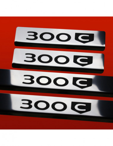 CHRYSLER 300C MK1 Door sills kick plates 300 C  Stainless Steel 304 Mirror Finish Black Inscriptions