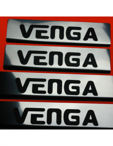 KIA VENGA  Door sills kick plates  5 doors Stainless Steel 304 Mirror Finish Black Inscriptions