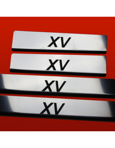 SUBARU XV MK1 Door sills kick plates   Stainless Steel 304 Mirror Finish Black Inscriptions