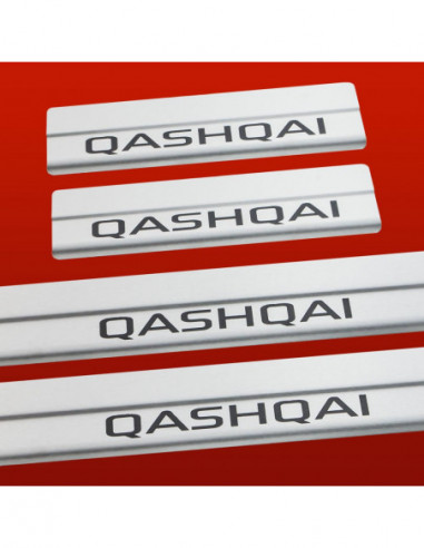 NISSAN QASHQAI MK2 Door sills kick plates   Stainless Steel 304 Mat Finish Black Inscriptions