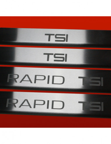 SKODA RAPID  Door sills kick plates RAPID TSI  Stainless Steel 304 Mat Finish