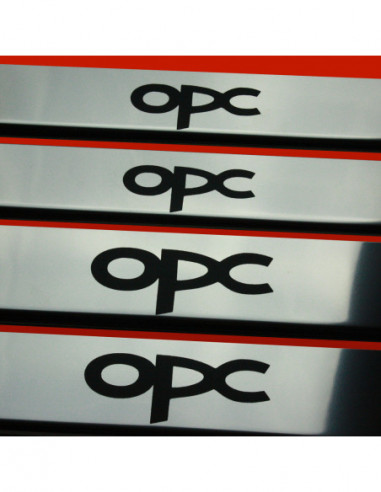 OPEL/VAUXHALL VECTRA C Door sills kick plates OPC Hatchback/Saloon Stainless Steel 304 Mirror Finish Black Inscriptions