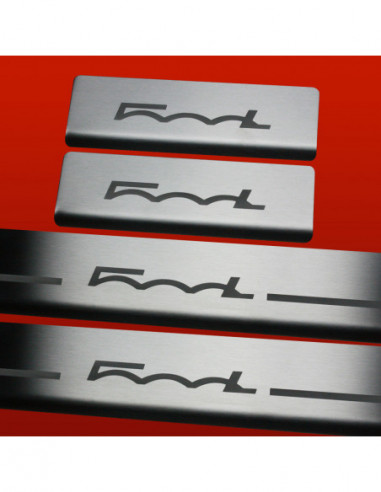 FIAT 500L  Door sills kick plates 500L HALF  Stainless Steel 304 Mat Finish