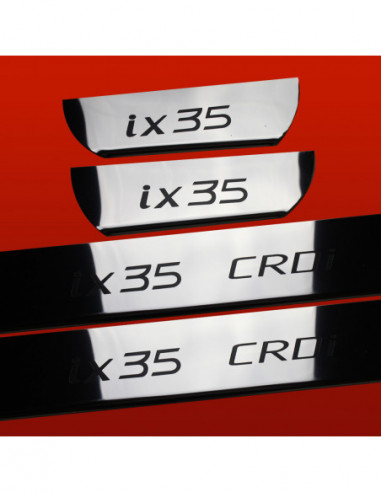 HYUNDAI IX35  Battitacco sottoporta IX35 CRDI Acciaio inox 304 finitura a specchio Iscrizioni nere