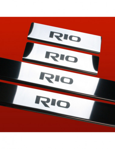 KIA RIO MK2 Door sills kick plates   Stainless Steel 304 Mirror Finish Black Inscriptions