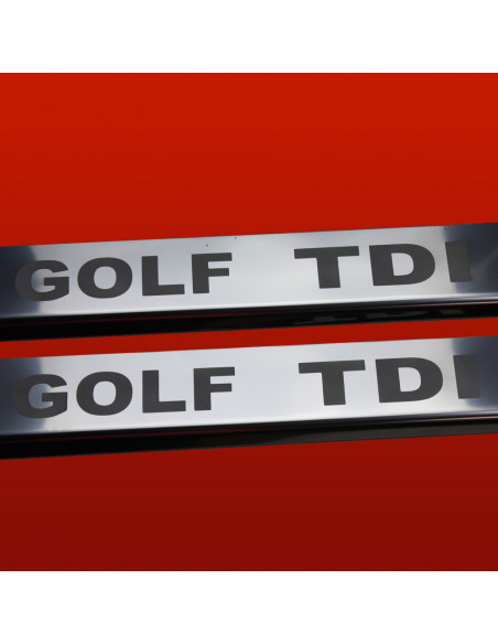 VOLKSWAGEN GOLF MK7 Plaques de seuil de porte GOLF TDI 3 portes Acier inoxydable 304 Finition miroir