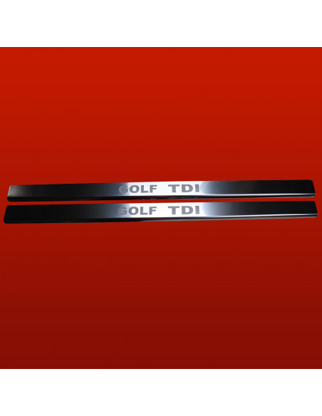 VOLKSWAGEN GOLF MK7 Plaques de seuil de porte GOLF TDI 3 portes Acier inoxydable 304 Finition miroir