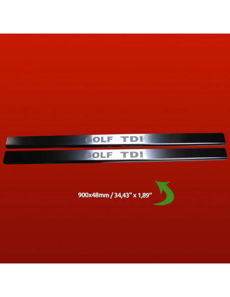 VOLKSWAGEN GOLF MK7 Plaques de seuil de porte GOLF TDI 3 portes Acier inoxydable 304 Finition miroir