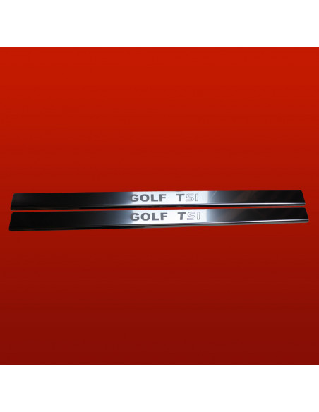 VOLKSWAGEN GOLF MK7 Plaques de seuil de porte GOLF TSI 3 portes Acier inoxydable 304 Finition miroir