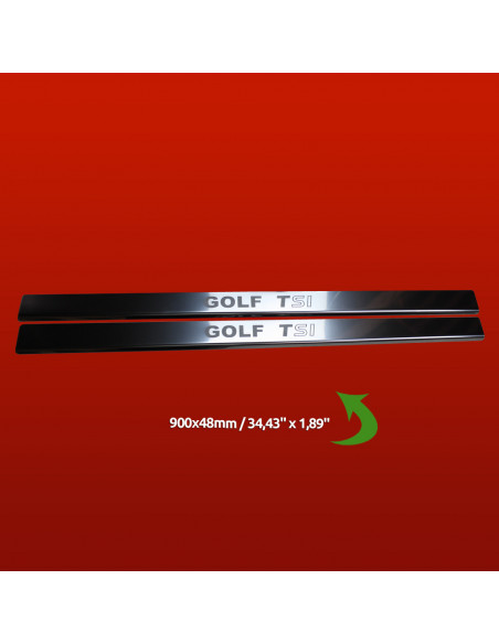 VOLKSWAGEN GOLF MK7 Plaques de seuil de porte GOLF TSI 3 portes Acier inoxydable 304 Finition miroir