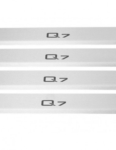 AUDI Q7 4M Nakładki progowe na progi   Stal nierdzewna 304 mat z czarnymi literami