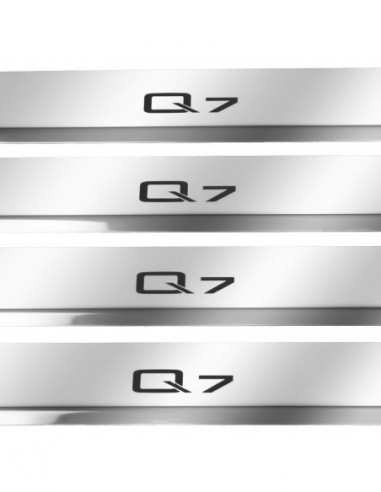 AUDI Q7 4M Door sills kick plates   Stainless Steel 304 Mirror Finish Black Inscriptions