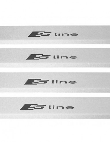 AUDI Q7 4M Plaques de seuil de porte SLINE  Acier inoxydable 304 Inscriptions en noir mat