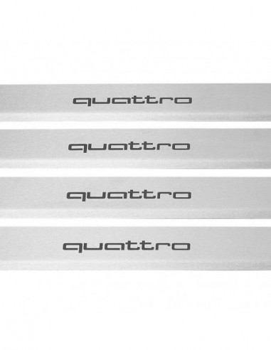 AUDI Q7 4M Door sills kick plates QUATTRO  Stainless Steel 304 Mat Finish Black Inscriptions