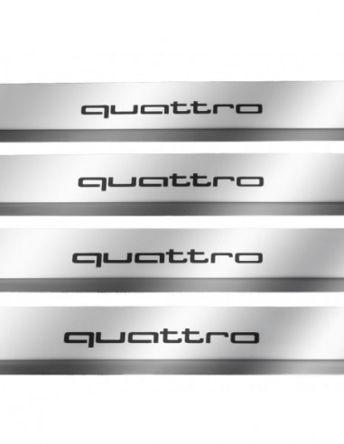 AUDI Q7 4M Door sills kick plates QUATTRO  Stainless Steel 304 Mirror Finish Black Inscriptions