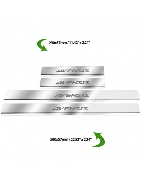 TOYOTA AVENSIS MK3 T27 Door sills kick plates TRD  Stainless Steel 304 Mirror Finish