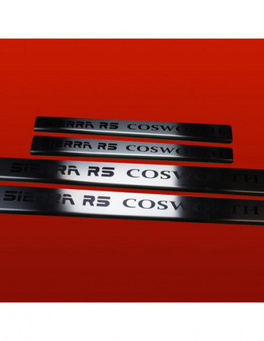 FORD SIERRA MK2 Door sills kick plates SIERRA RS COSWORTH  Stainless Steel 304 Mat Finish Black Inscriptions