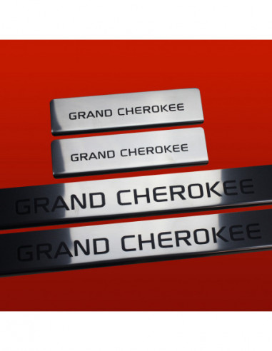 JEEP GRAND CHEROKEE MK3 WK Door sills kick plates   Stainless Steel 304 Mirror Finish Black Inscriptions