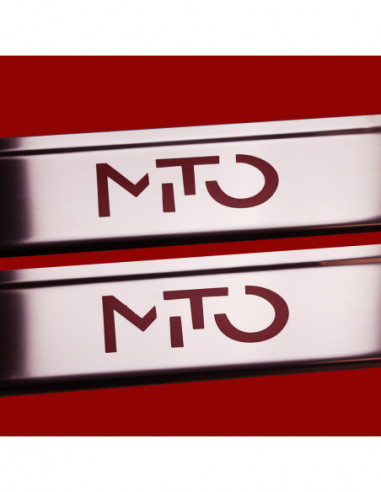 ALFA ROMEO MITO  Einstiegsleisten Türschwellerleisten    Edelstahl 304 Matte Oberfläche Red Inscriptions