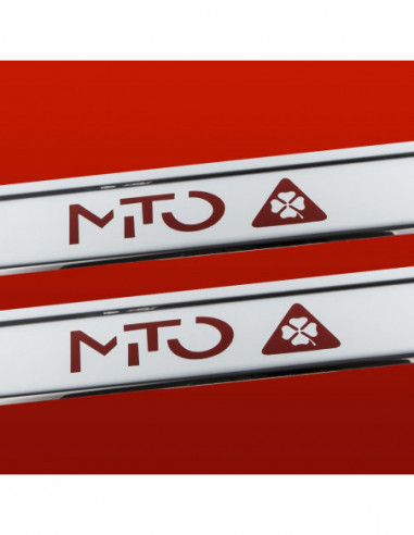 ALFA ROMEO MITO  Door sills kick plates MITO S  Stainless Steel 304 Mirror Finish Red Inscriptions