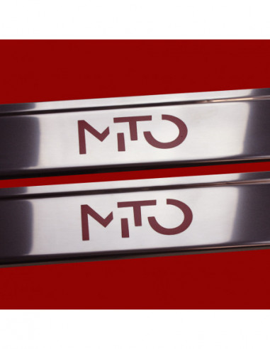 ALFA ROMEO MITO  Door sills kick plates   Stainless Steel 304 Mirror Finish Red Inscriptions